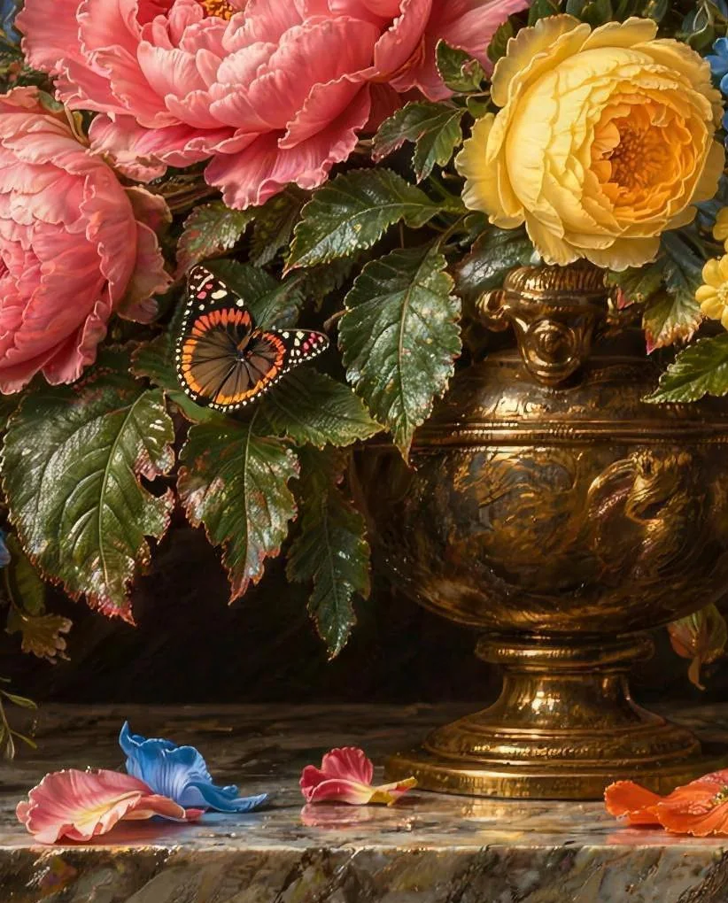 Detalj ur målningen: bronsurnan